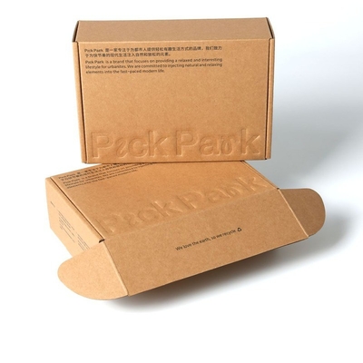 kopen CMYK Bruin Kraftpapier Doos Kleding Mailer Verpakking met tekst online manufacture