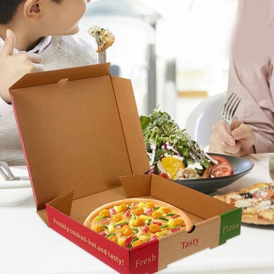 kopen Pizza-papierdoos Voedsel Kraftpapier Pizza-doos Verpakking Op maat met logo online manufacture