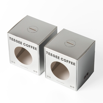 kopen Vierkant kartonnen auto slot koffie verpakkingsdoos met cyclus venster aangepaste dikte online manufacture