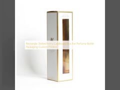Rectangle Slotted Ivory Cardboard Box For Perfume Bottle Packaging Custom Printed