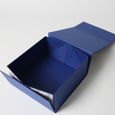 Gepersonaliseerde grootte Blauwe Magnetische vouwdoos Papier Geschenkverpakkingsdoos Voor wijnfles