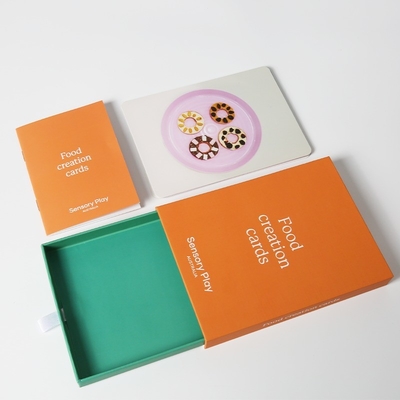 Glanzende lamineerbare lade stijl notitieboek cadeaubon set met pen op maat drukken