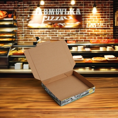 Matt Laminatie Bruin Kraftpapier Pizza Doos Voor Voedselverpakking Op maat gevormd