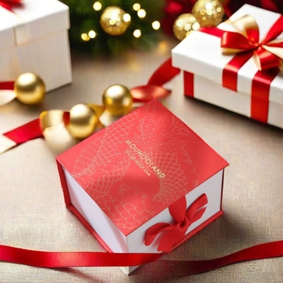 Goud Warm stempelen Rigide karton Kosmetische cadeaubon Verpakking Boekvormig vouw